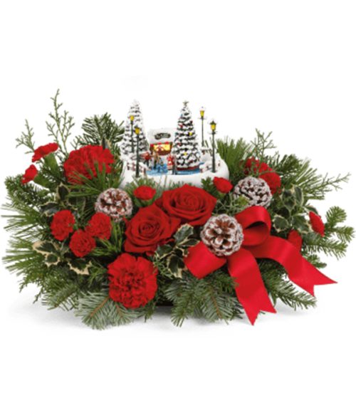 Thomas Kinkade, Holiday Floral Table Centerpiece